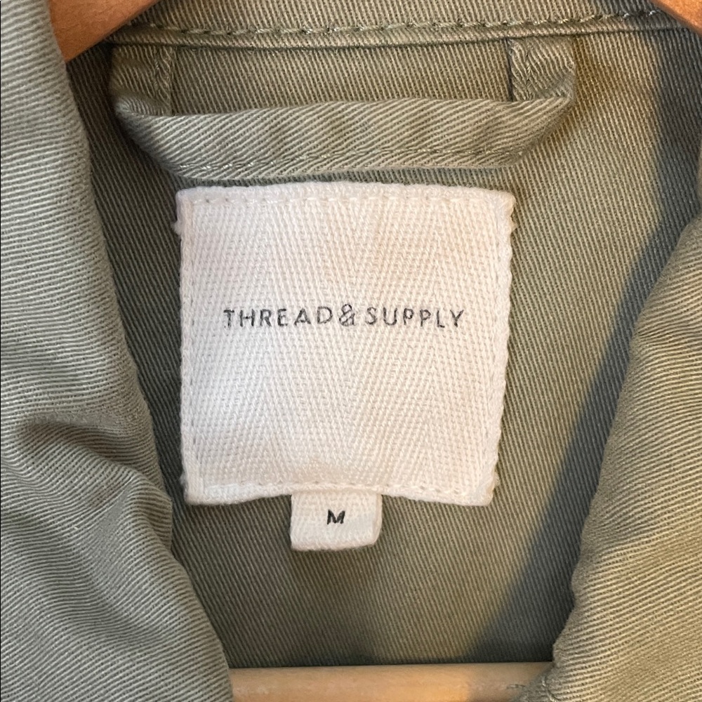 Thread & Supply Olive Green Utility Jacket with Drawcord Waist - Picture 6 of 8